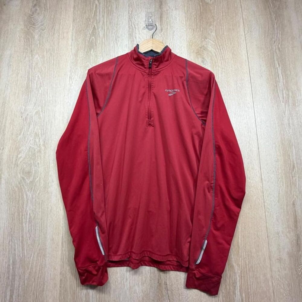 Brooks Men's Red and Burgundy Jacket